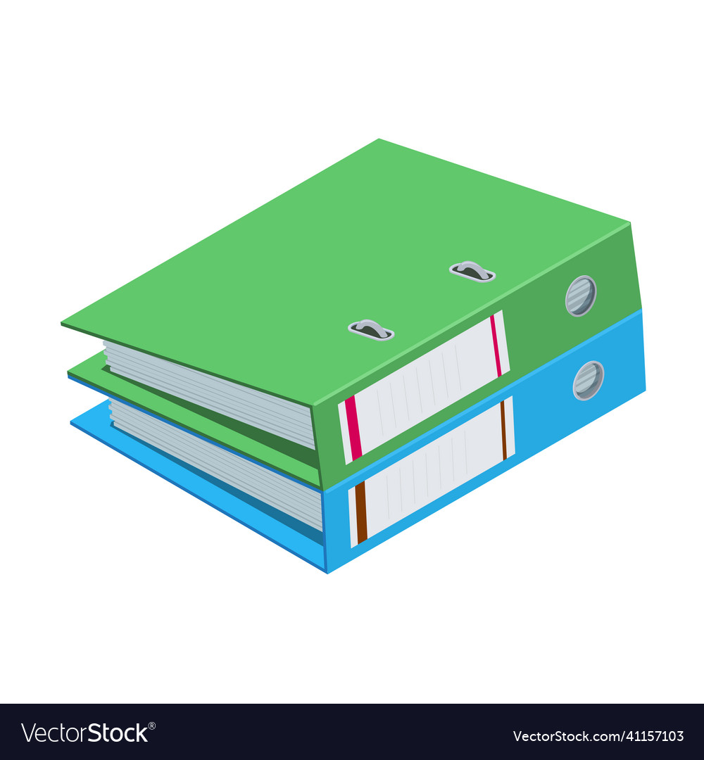 Two binder folders lying on top of each other Vector Image