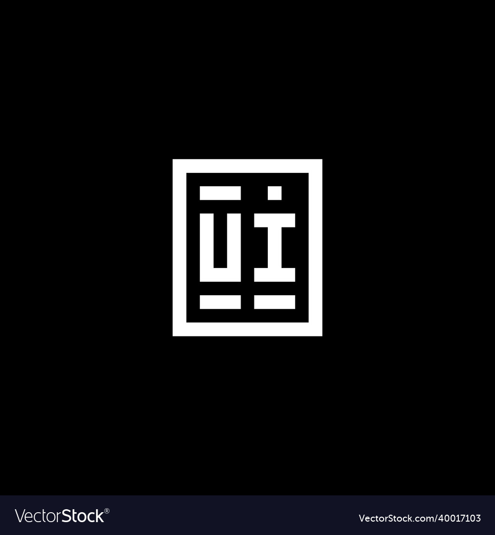 Ui initial logo with square rectangular shape