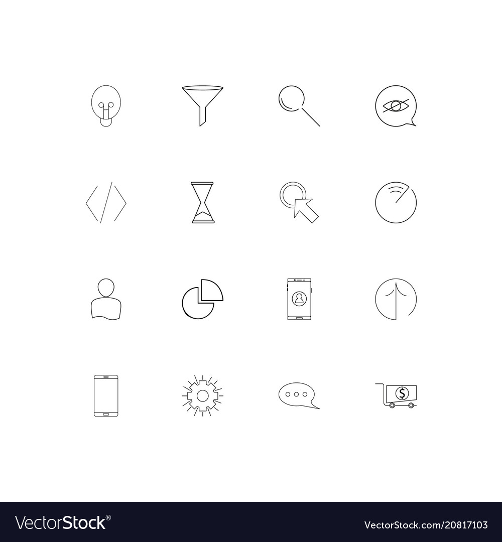 Web linear thin icons set outlined simple