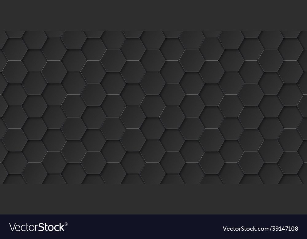 Abstract black hexagonal background hexagon shape vector image Abstract black hexagonal background hexagon shape