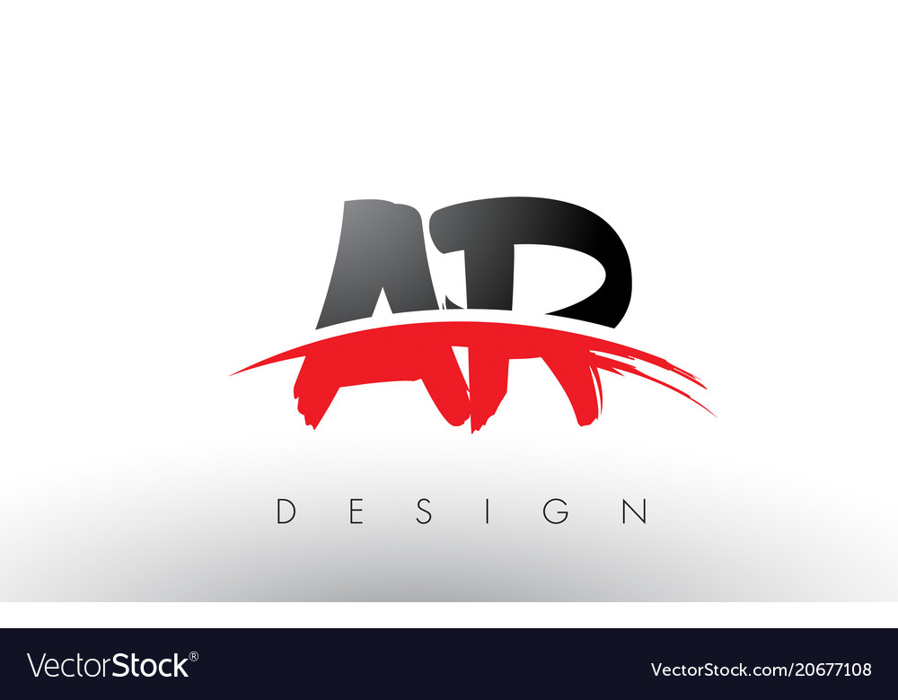 Ar a r brush logo letters with red and black