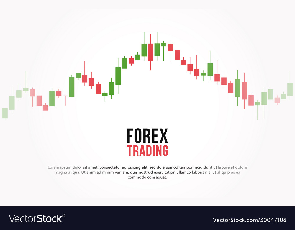 Background with stock market candlesticks chart Vector Image