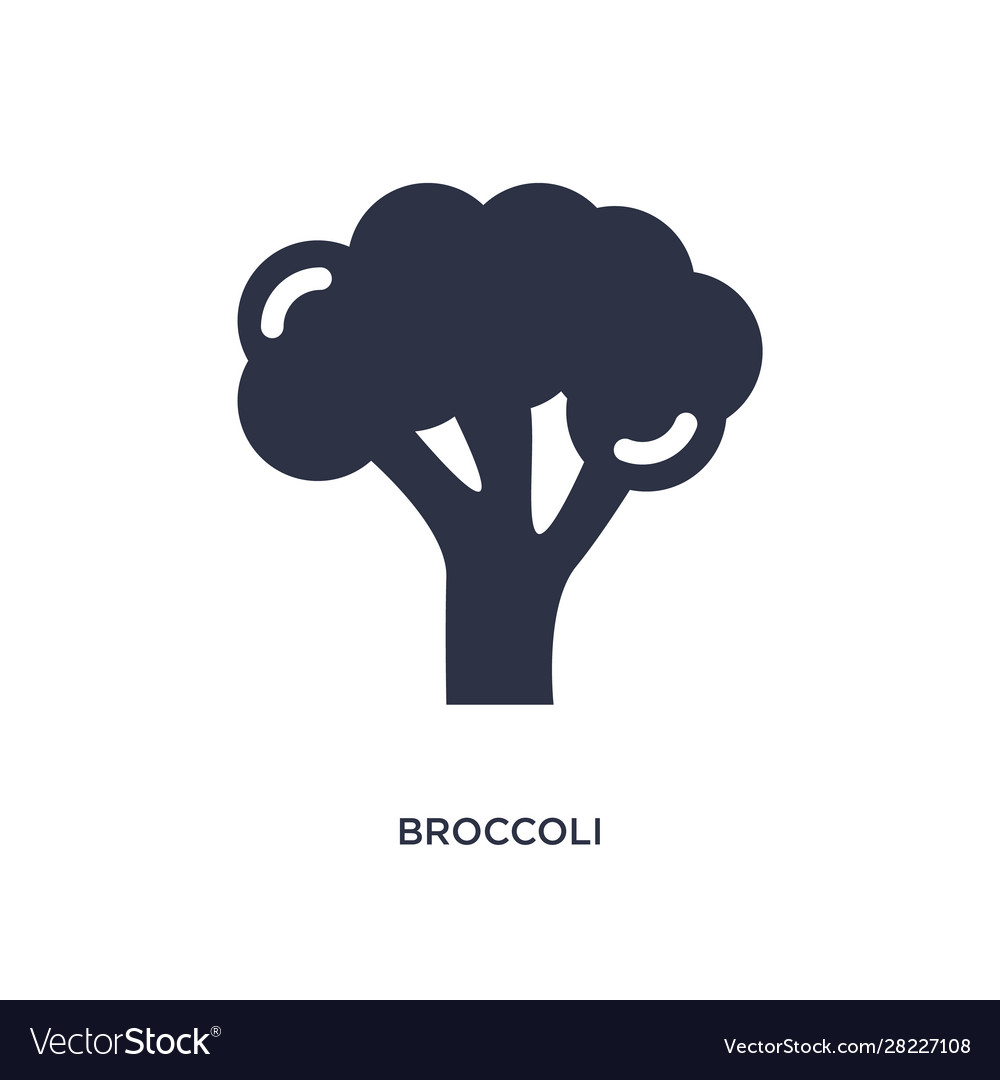 Broccoli icon on white background simple element Vector Image Broccoli icon on white background simple element