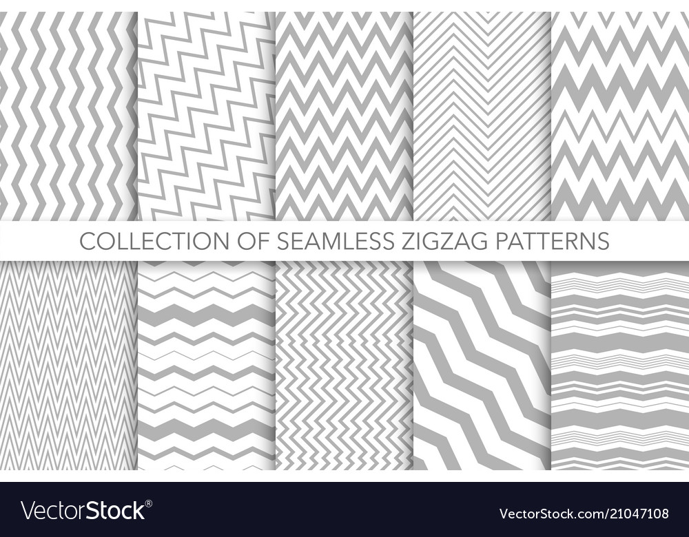 Collection seamless zigzag patterns Royalty Free Vector
