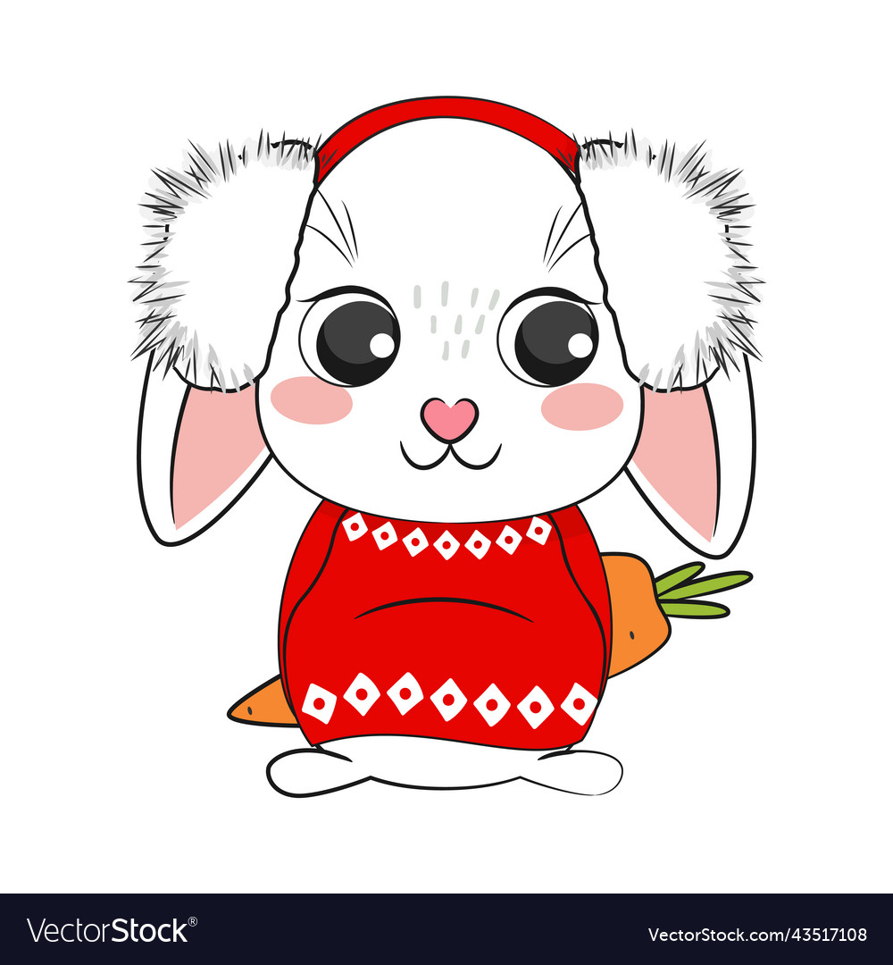 Süße Cartoon merry weihnachten bunny