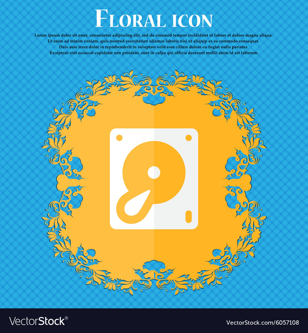 Hard disk and database floral flat design