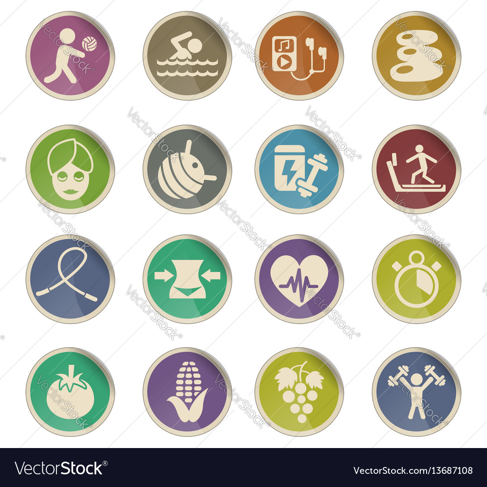 Healthy Lifestyle Icon Set Royalty Free Vector Image 0454