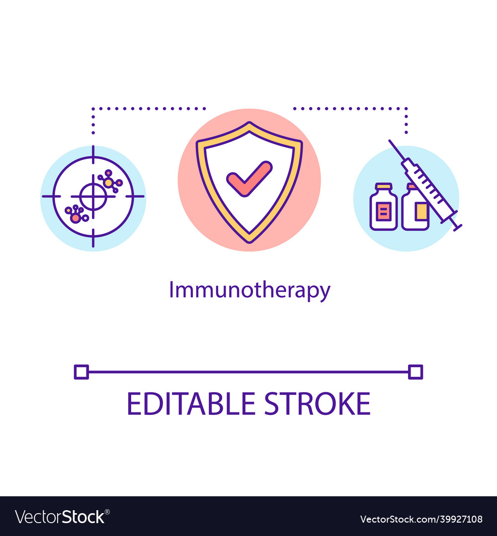 Immunotherapy concept icon cancer treatment idea vector image Immunotherapy concept icon cancer treatment idea