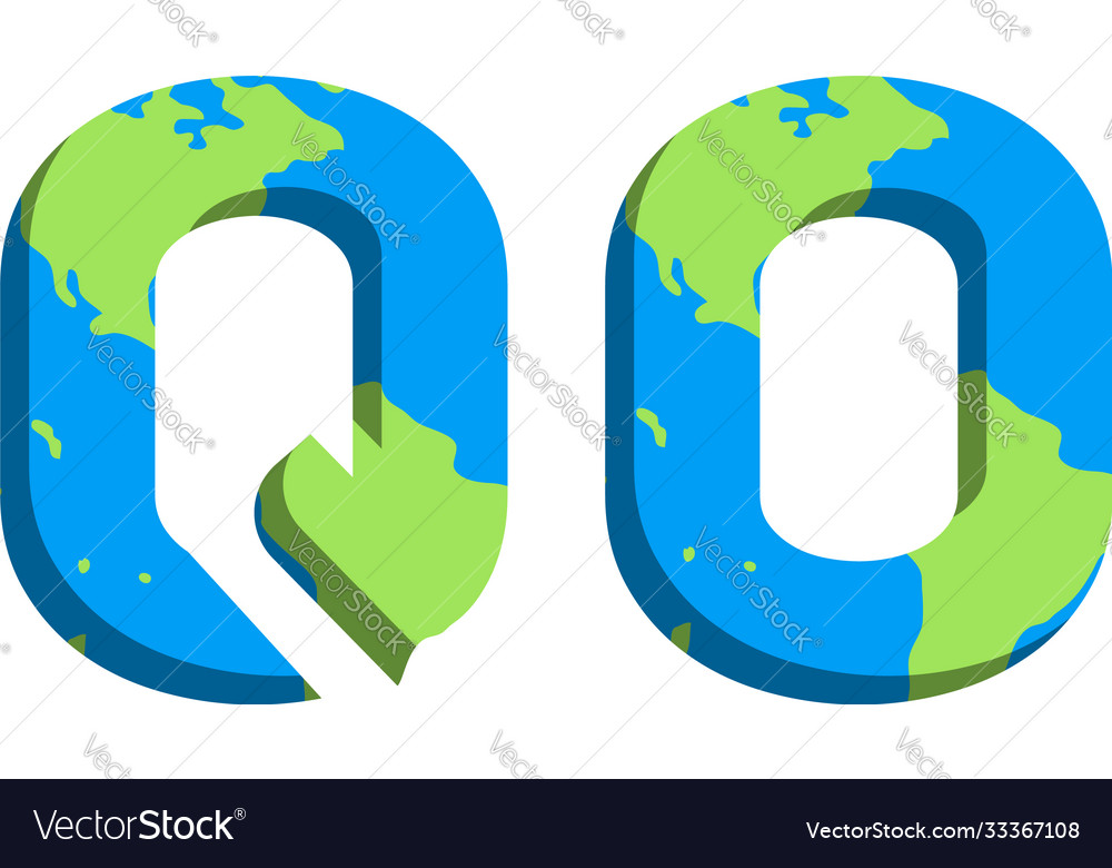 Initial qo logo design with world map style