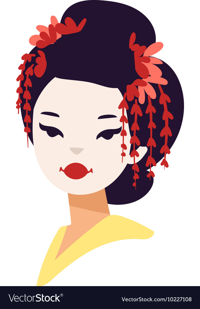 Japanese Geisha Girl Royalty Free Vector Image