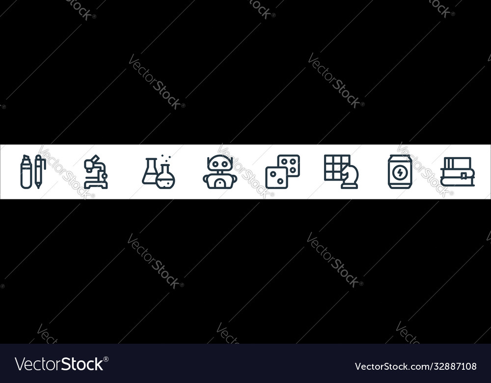 Nerd line icons linear set quality vector image Nerd line icons linear set quality