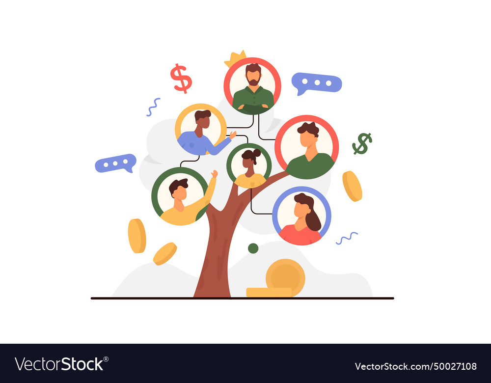 Organisation von Teamarbeit im Unternehmensteam vector image Organisation von Teamarbeit im Unternehmensteam