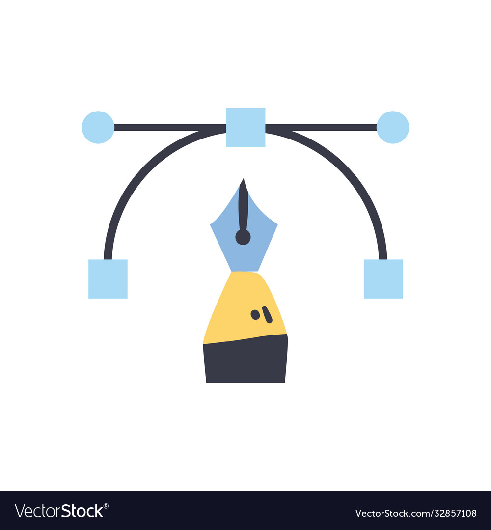 Pen line and fill style icon design