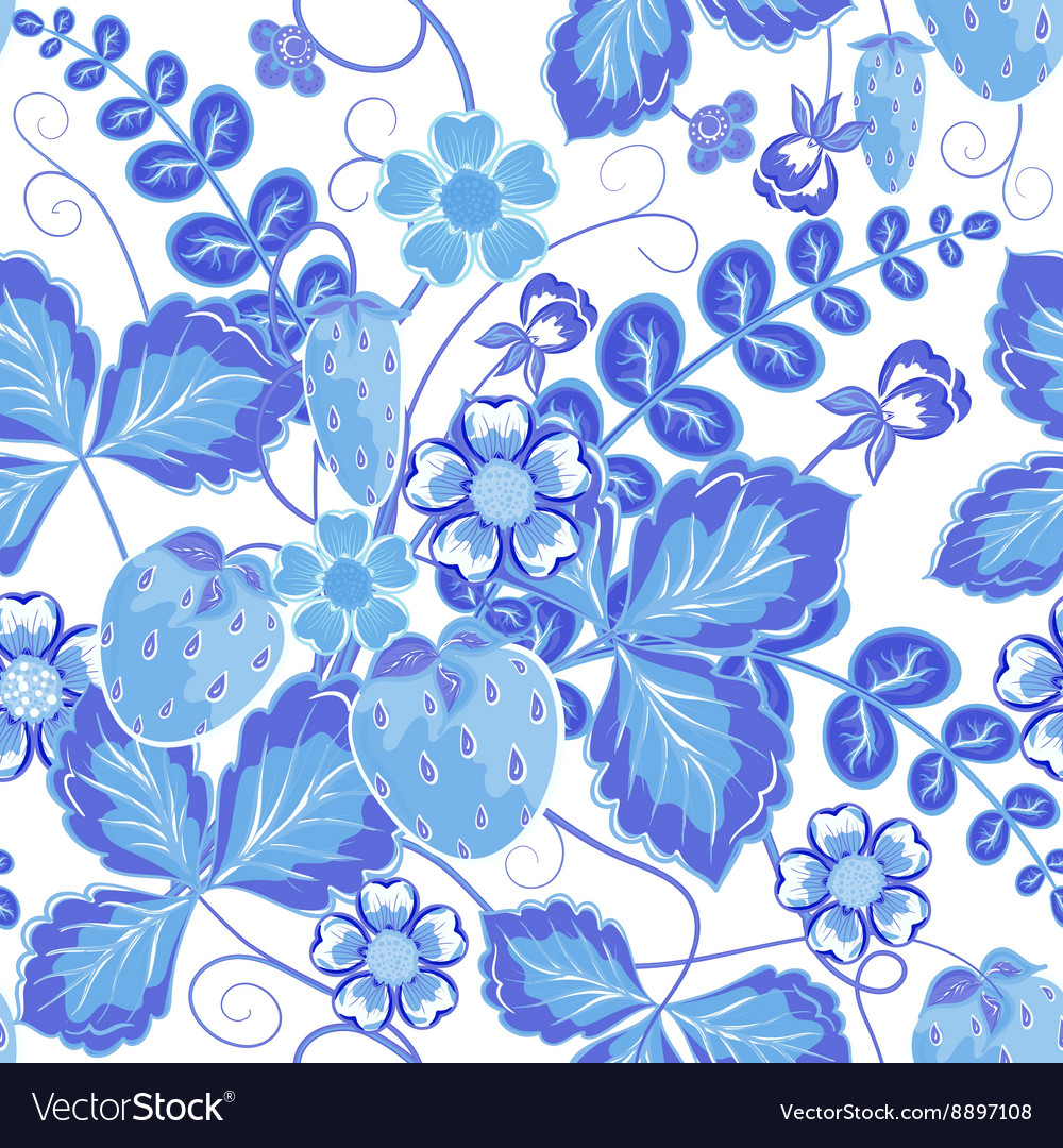 Repeating seamless pattern with strawberry