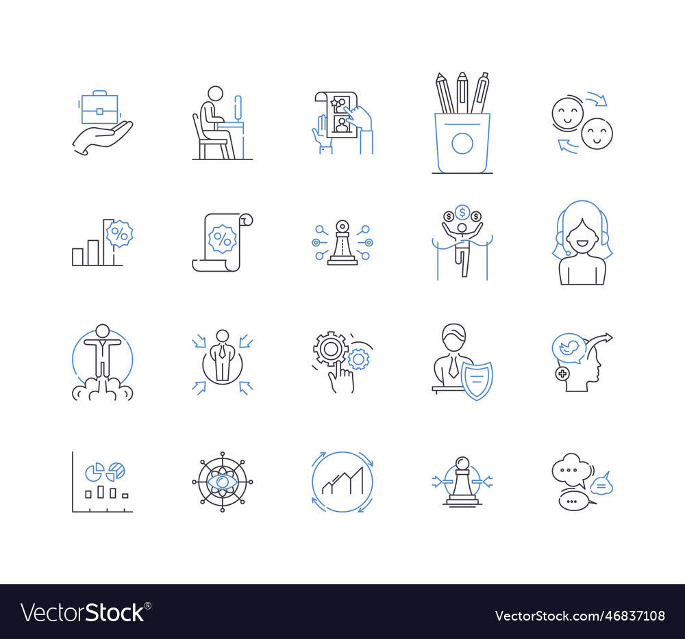 Robo-advisors line icons collection automation vector image Robo-advisors line icons collection automation