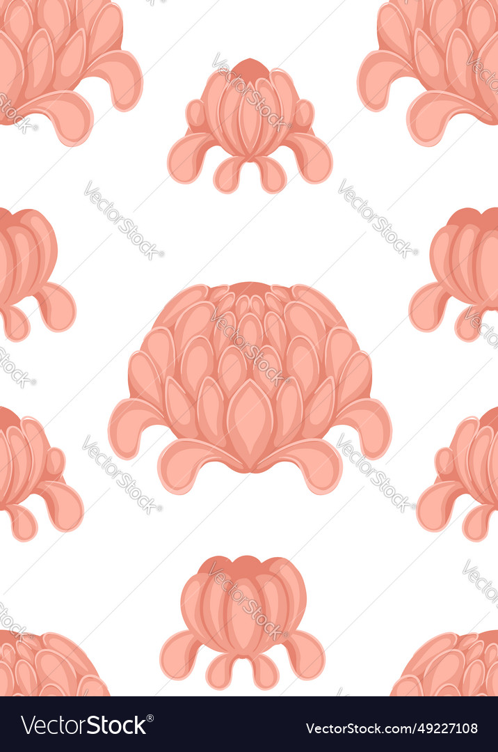 Seamless pattern with simple peonies
