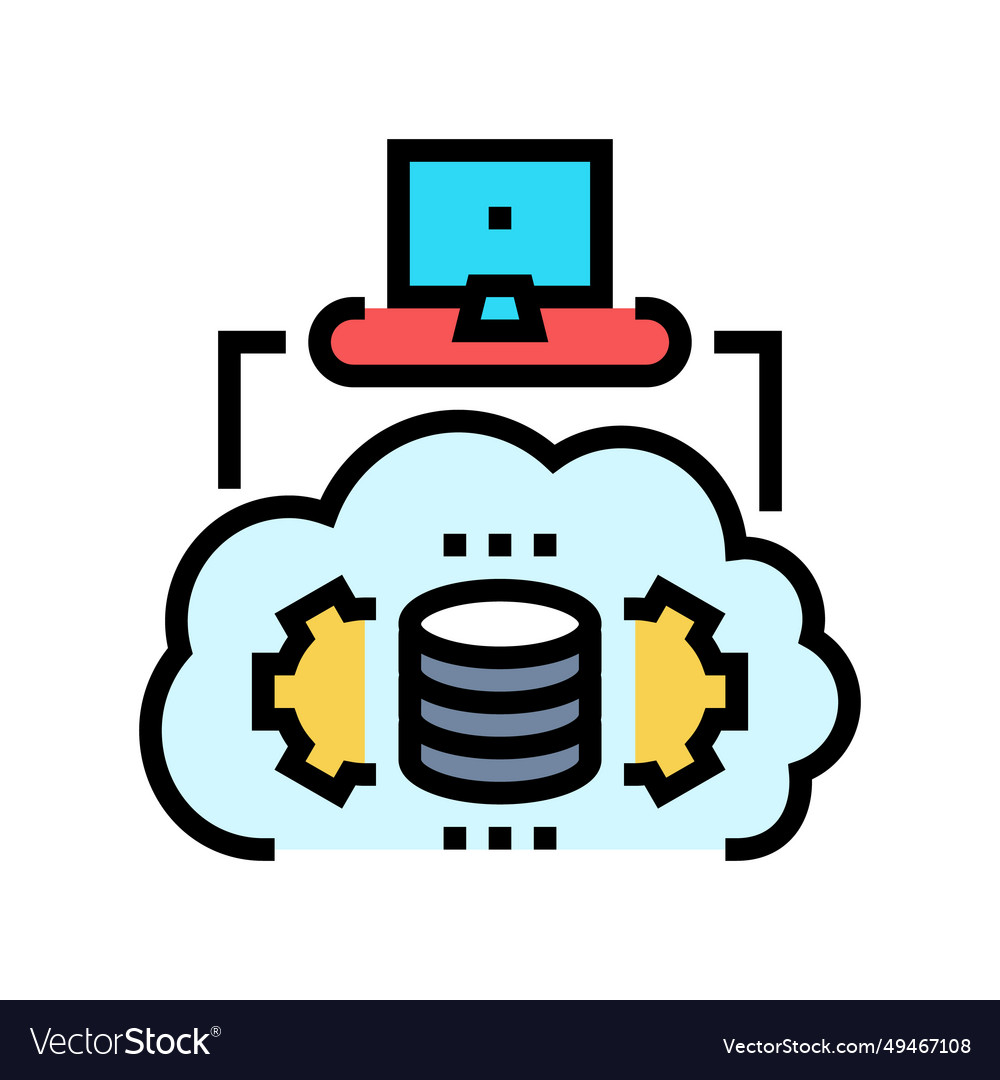 Serverless architecture software color icon vector image Serverless architecture software color icon