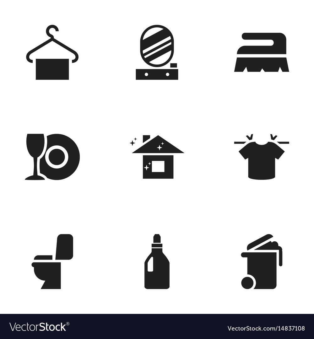 Set of 9 editable cleanup icons includes symbols