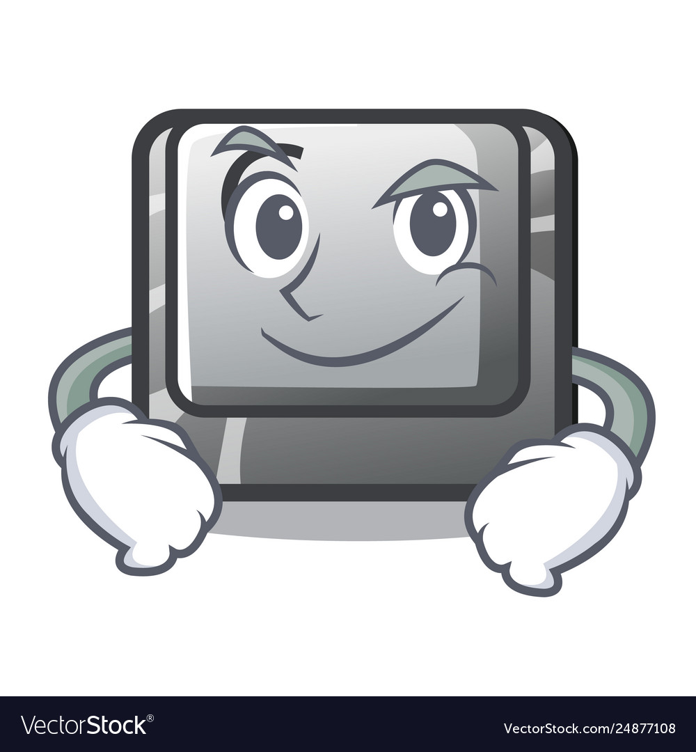 Smirking button c in mascot shape Vector Image Smirking button c in mascot shape