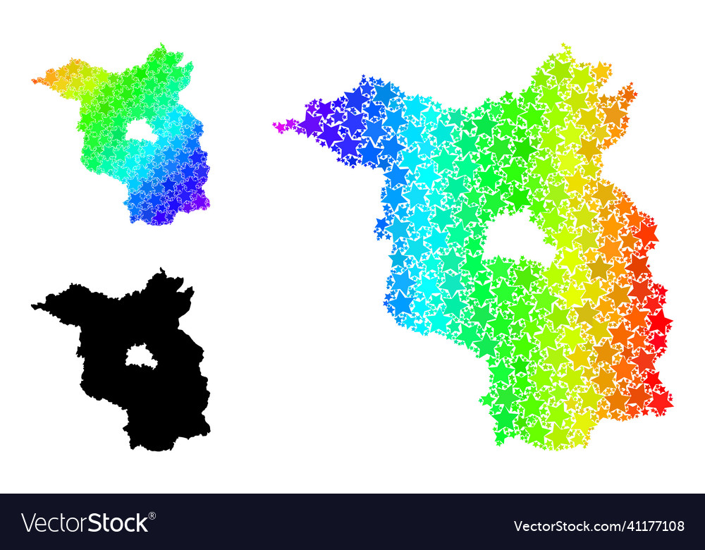 Spectrum gradient stars mosaic map of brandenburg