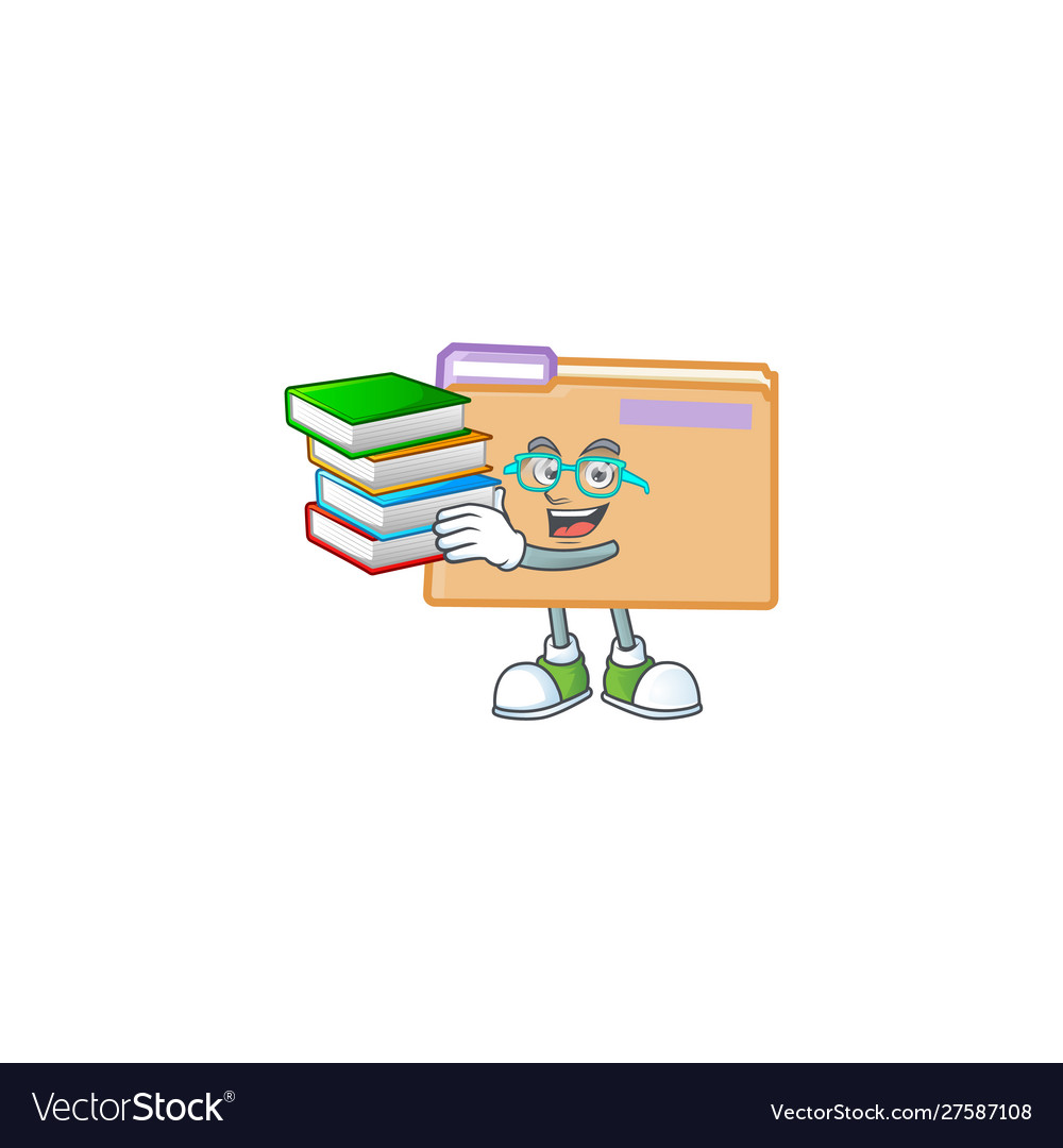 Student with book folder data isolated on white