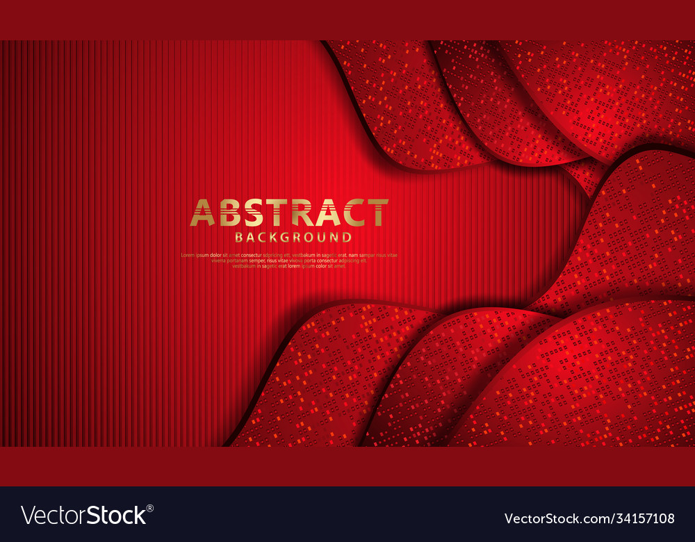 Wave abstract overlap layer on red stripes vector image Wave abstract overlap layer on red stripes