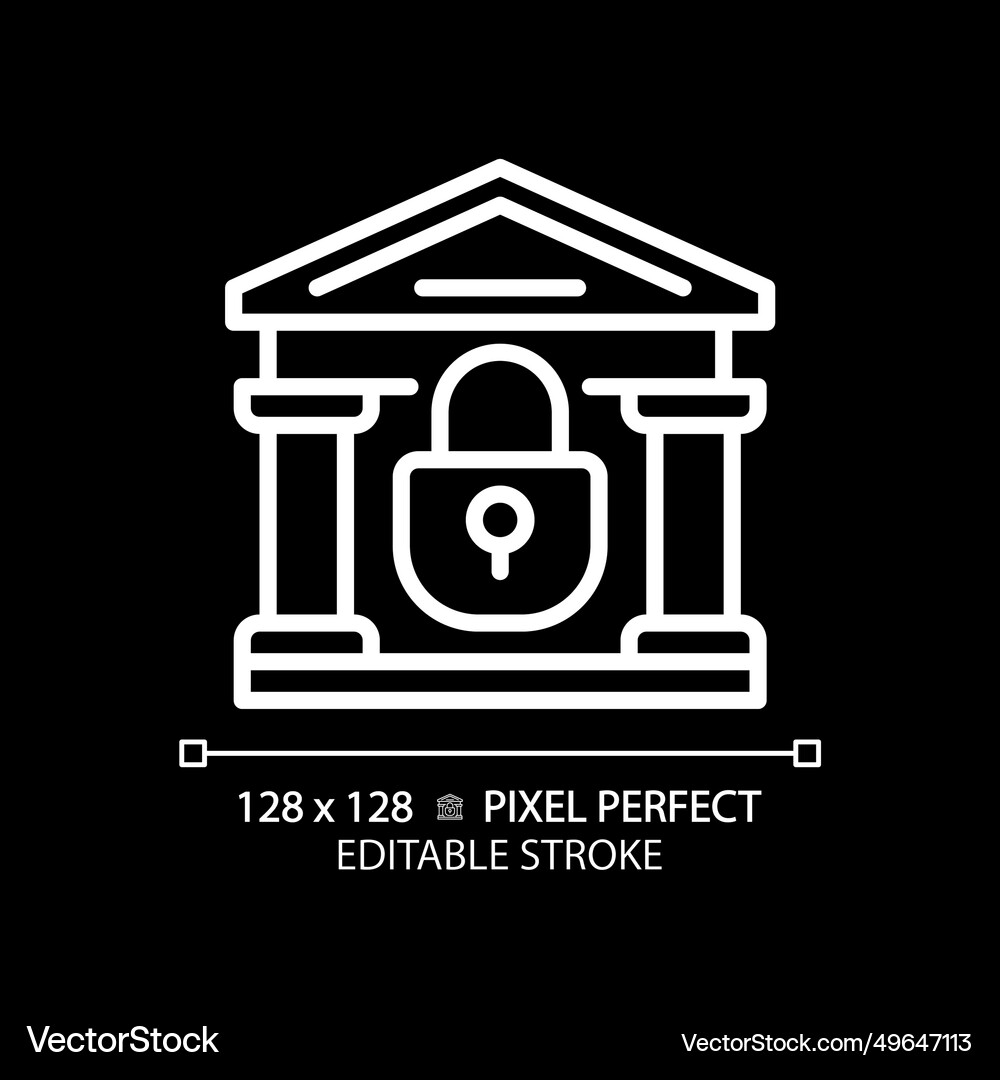 2d thin linear pixel perfect simple white closed Vector Image