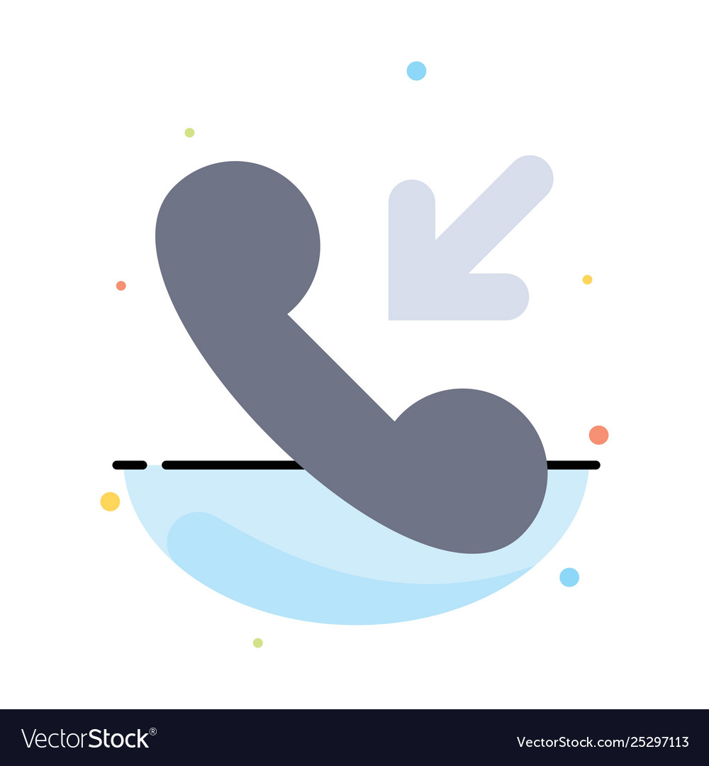 Answer call incoming abstract flat color icon Vector Image Answer call incoming abstract flat color icon