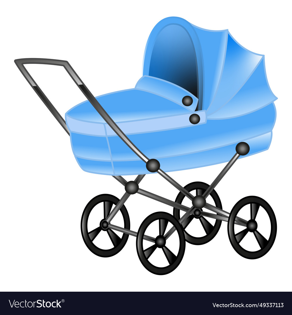 Baby blue stroller of carriages