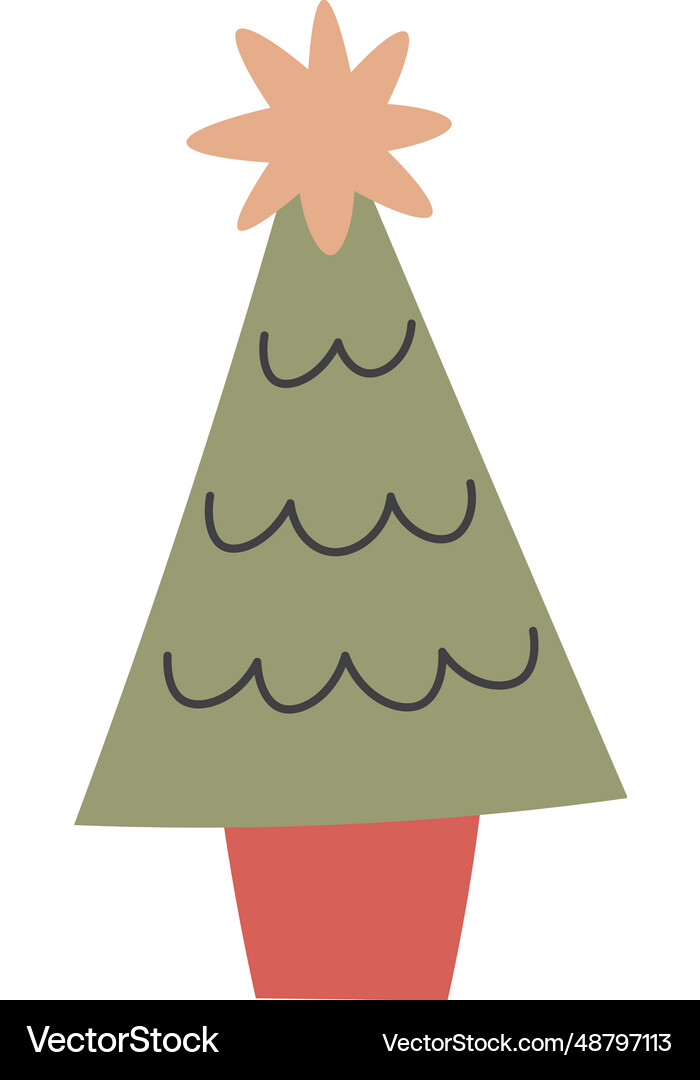 Christmas tree decorated Royalty Free Vector Image
