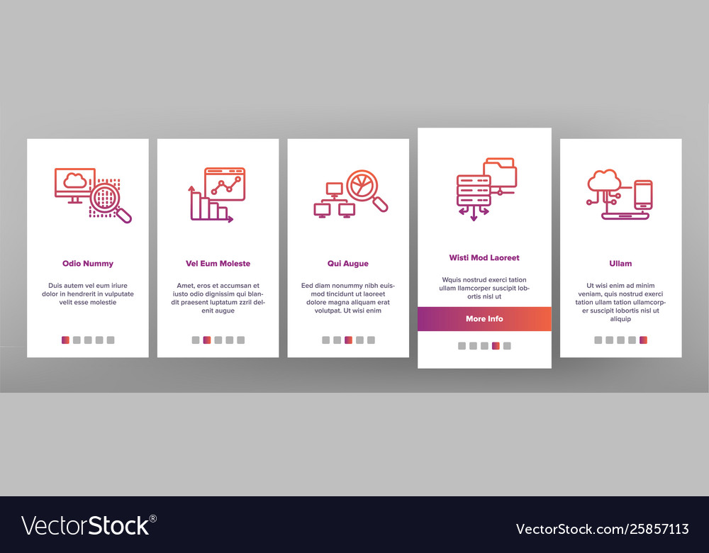 Data analysis web storage onboarding vector image Data analysis web storage onboarding