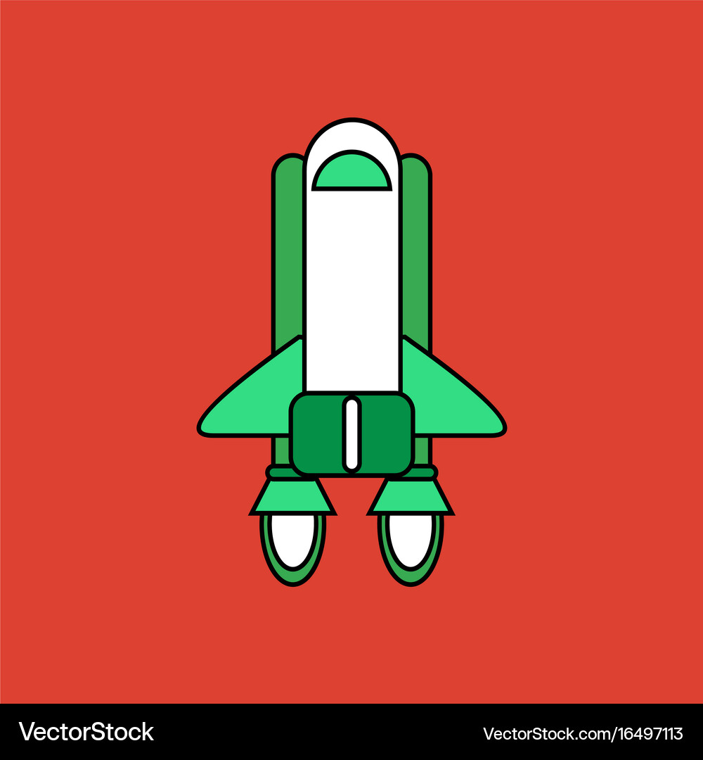Flat icon design collection space shuttle Vector Image