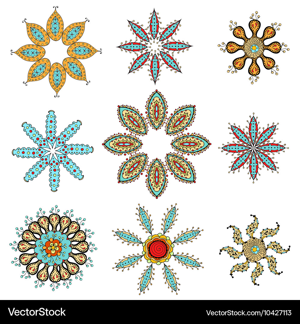 Floral elements set Royalty Free Vector Image - VectorStock