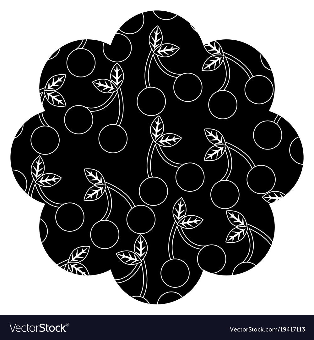 Frame with cherries pattern background
