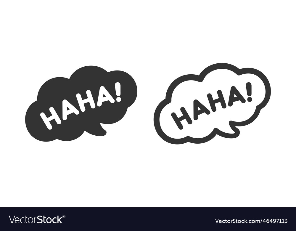 Haha laughing speech bubble sound effect icon Vector Image