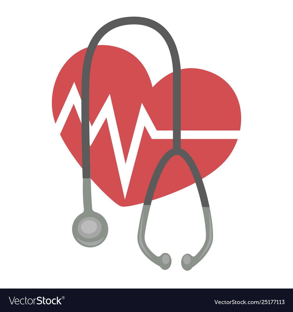 Heart rate and stethoscope medicine and cardiology