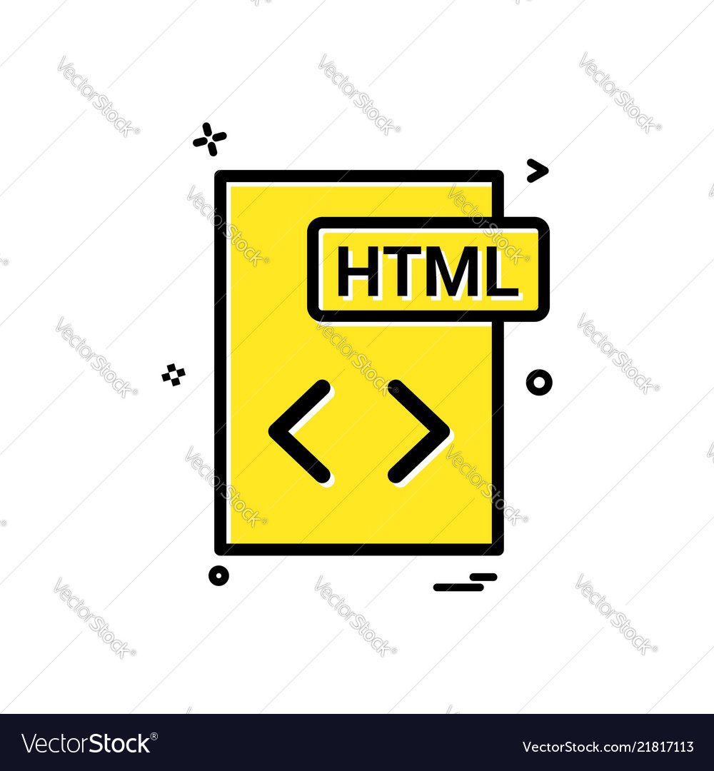 Html file format icon design Vector Image Html file format icon design