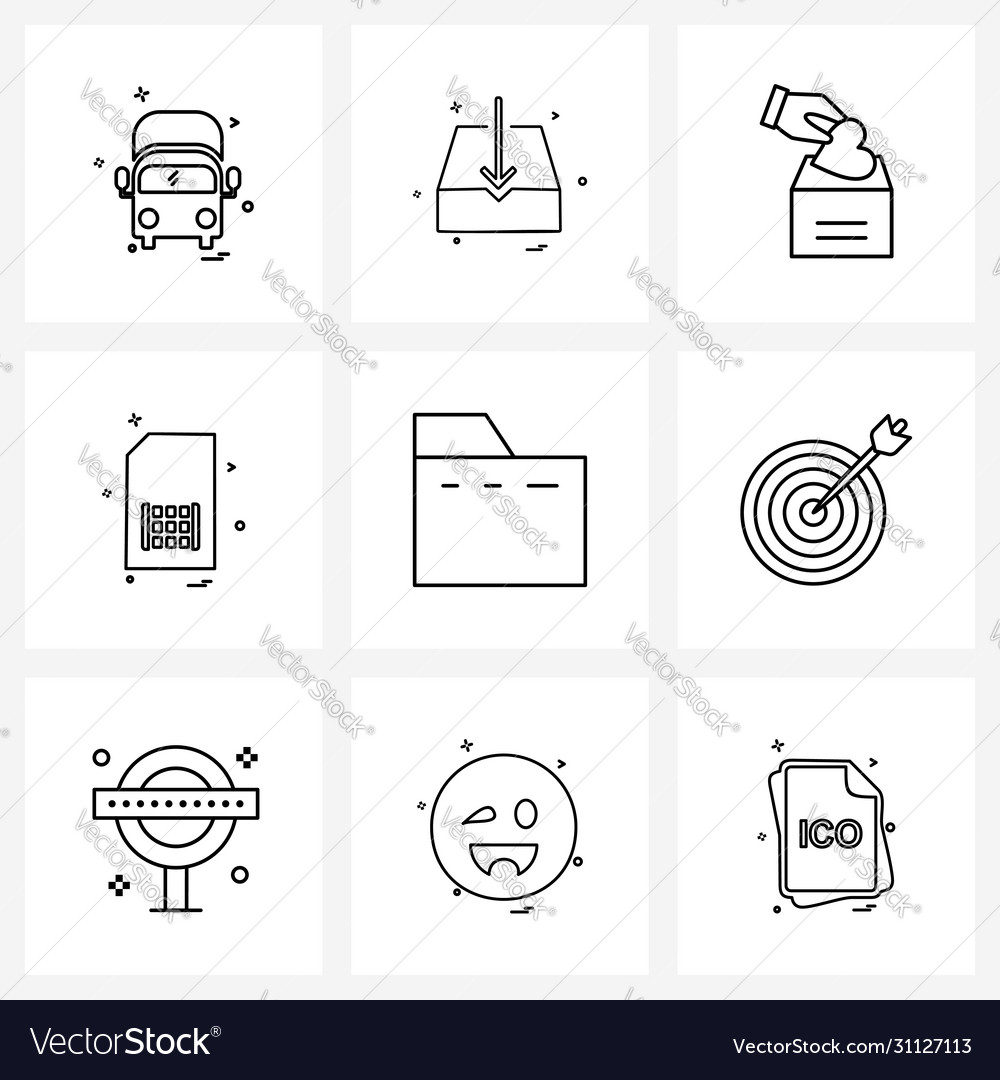 Isolated symbols set 9 simple line icons