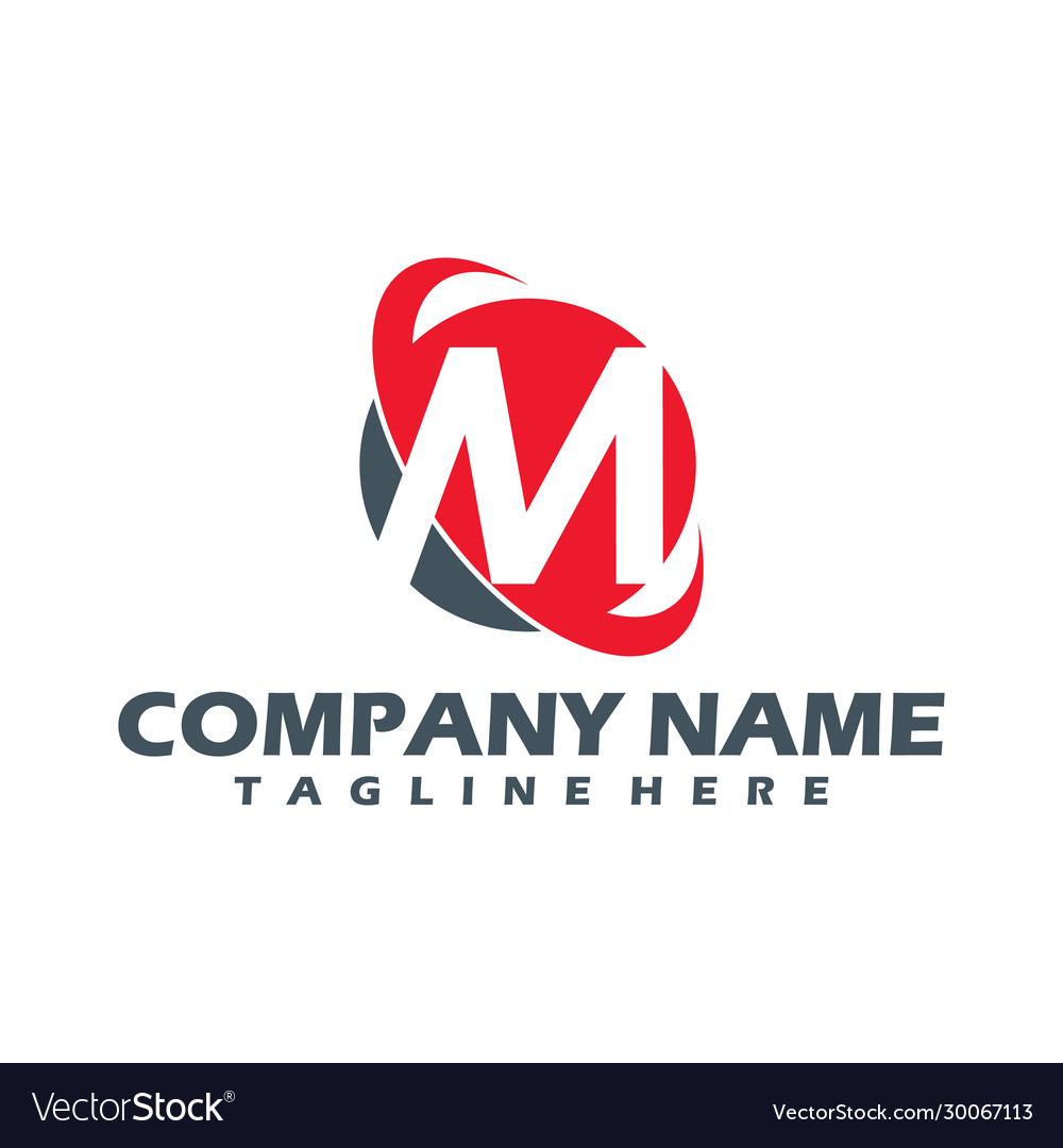 M logo design initial circle Royalty Free Vector Image