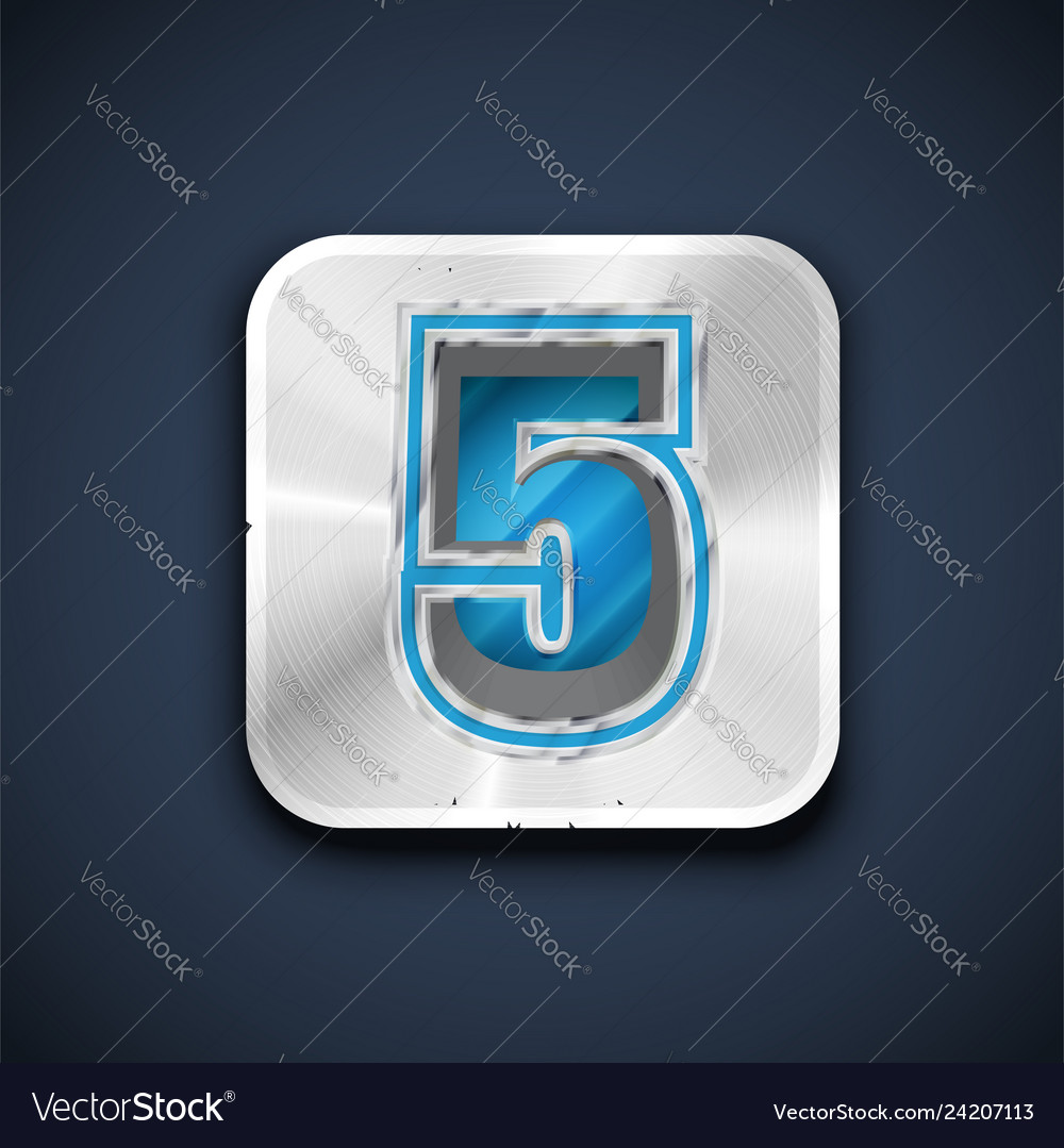 Metallic 3d character from a font set vector image Metallic 3d character from a font set