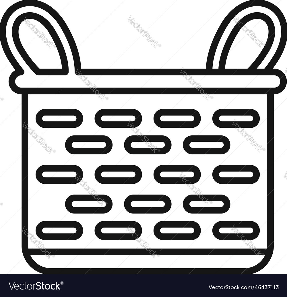 Open basket icon outline wicker food Royalty Free Vector