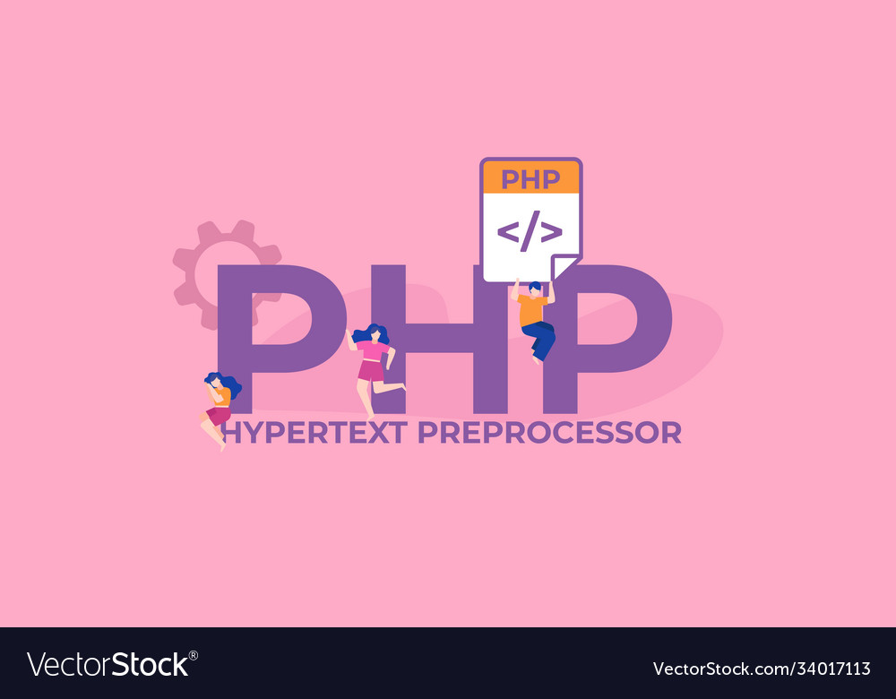 Php hypertext preprocessor pioneering language vector image Php hypertext preprocessor pioneering language
