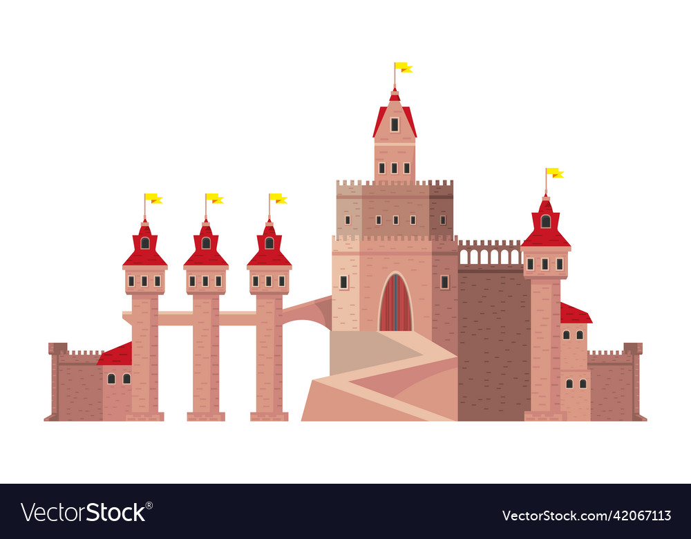 Pink stone castle Royalty Free Vector Image - VectorStock
