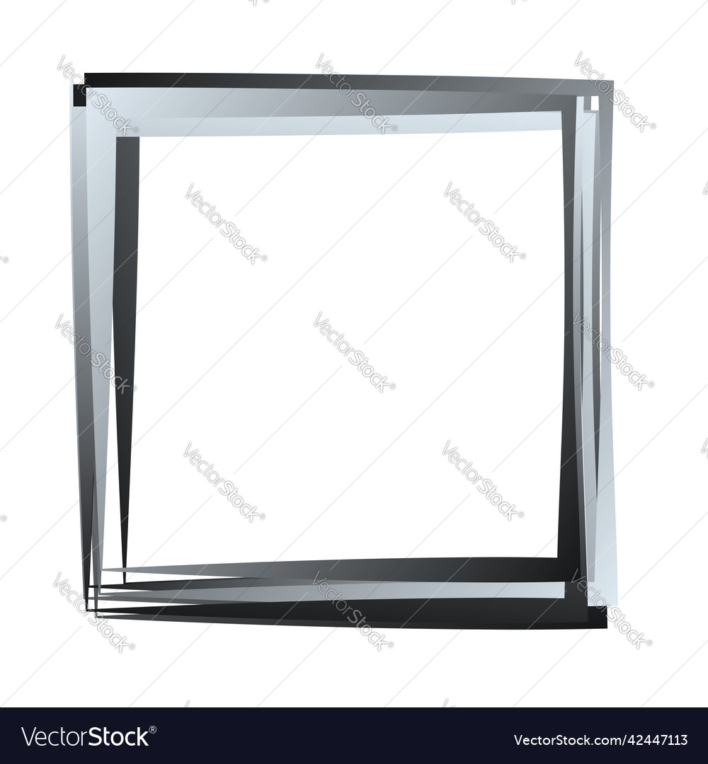 Random square contour frame border element vector image Random square contour frame border element