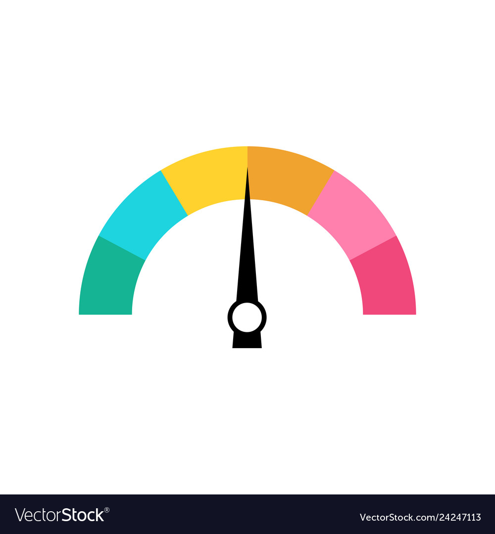 Rating scale rainbow color speedometer icon