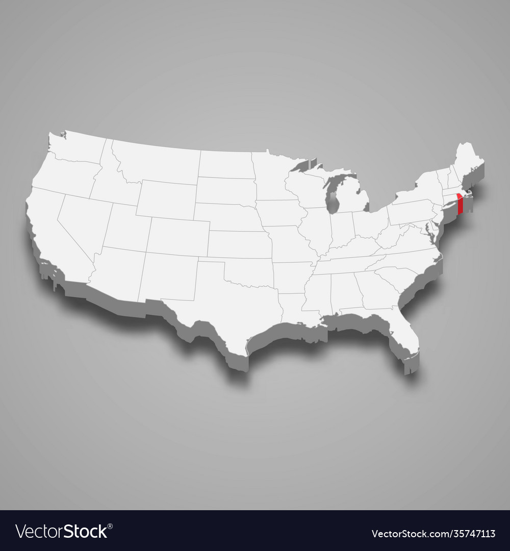 Rhode island state location within united states Vector Image