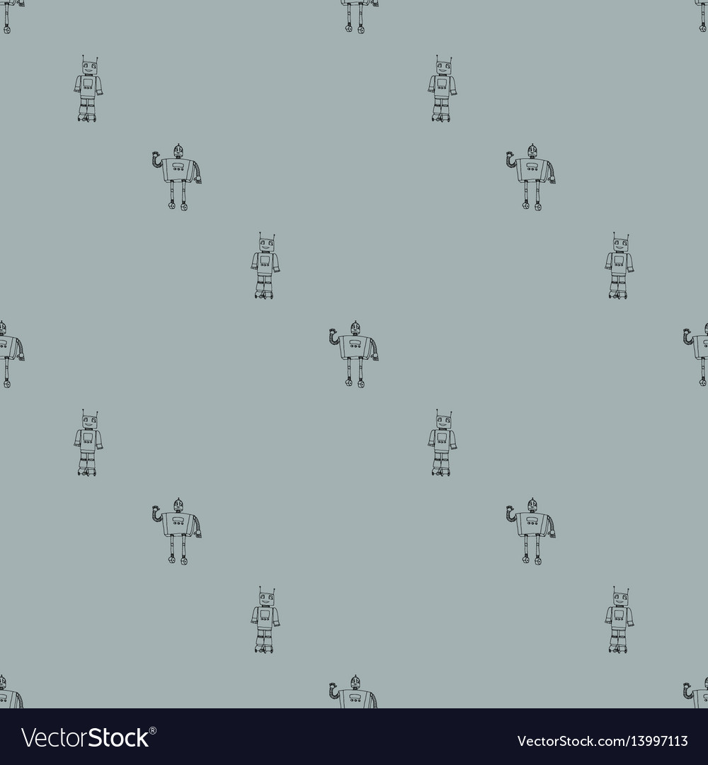 Robot doodles pattern