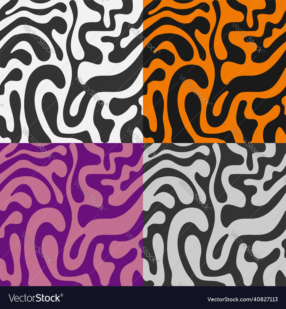 Set of seamless patterns with abstract background Vector Image Set of seamless patterns with abstract background