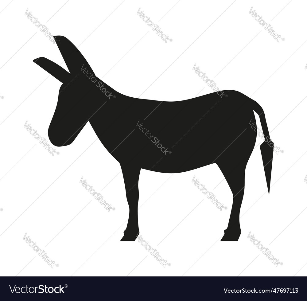 Silhouette of donkey Royalty Free Vector Image