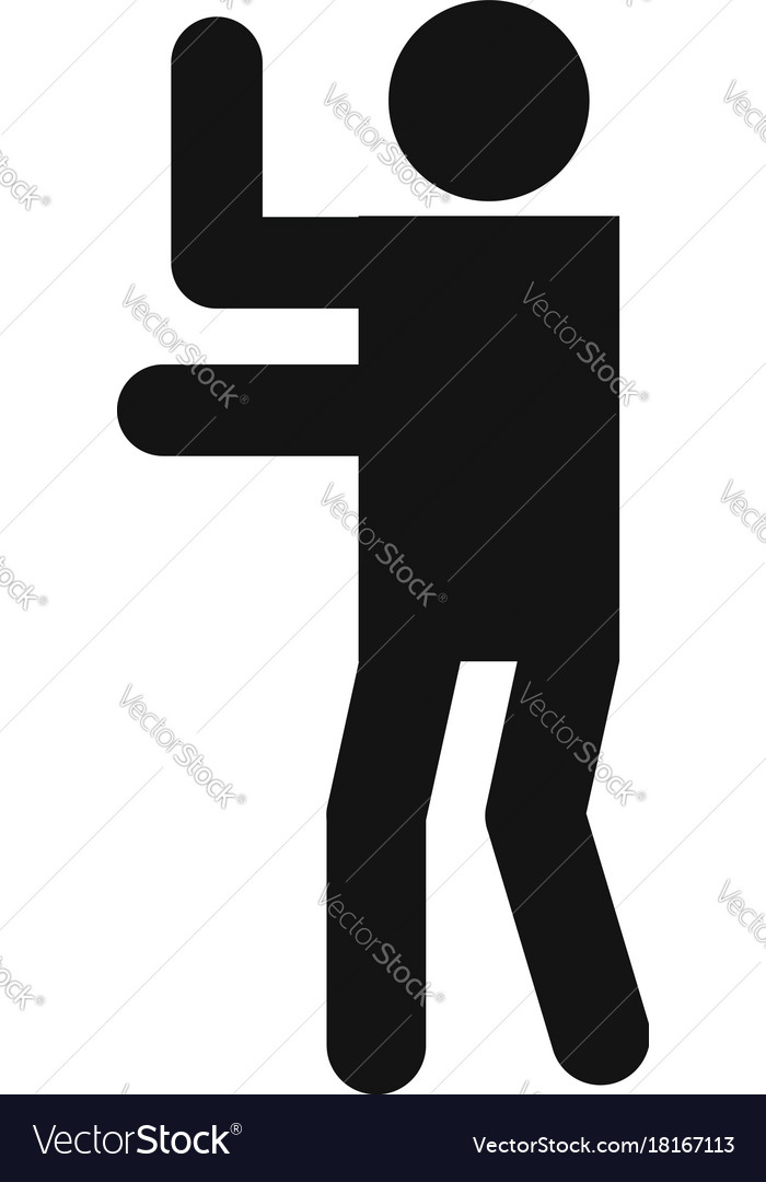 Stick figure stickman icon red Royalty Free Vector Image